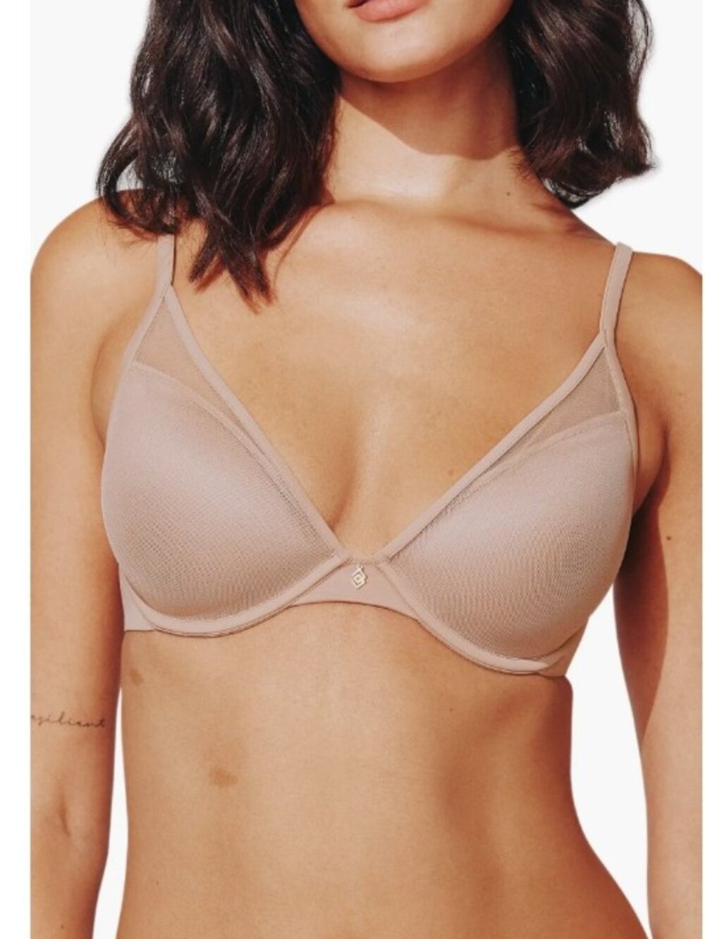 Thirdlove 24/7 Classic Contour Plunge Bra-Smooth size 36G -Taupe- EUC